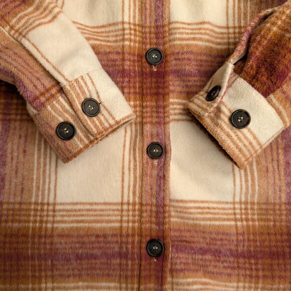 Thread & Supply Women's XS Lined Thick Plaid Shacket Jacket w Pockets - Picture 5 of 5